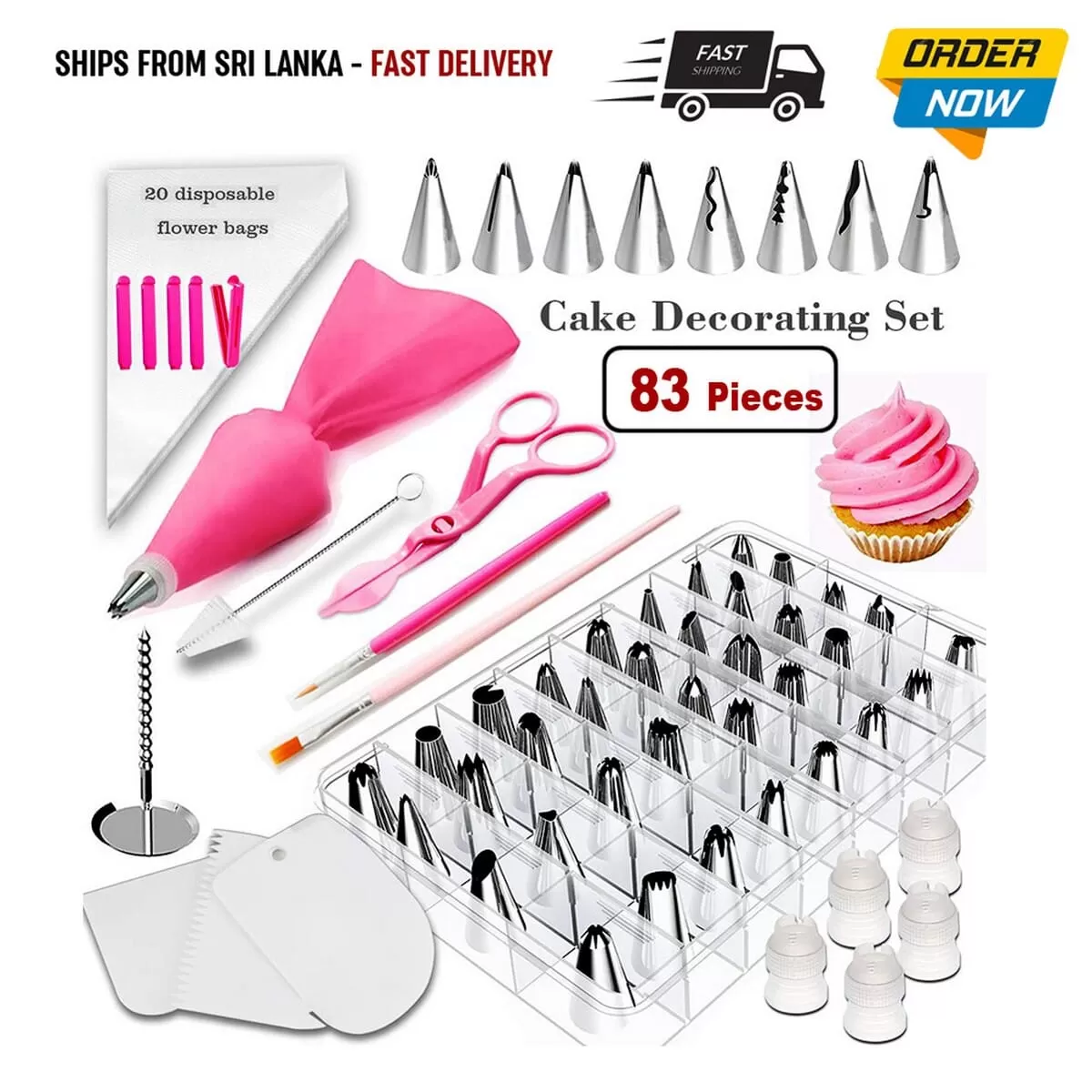 Generic 83-Piece Pink Cake Decorating Kit Set