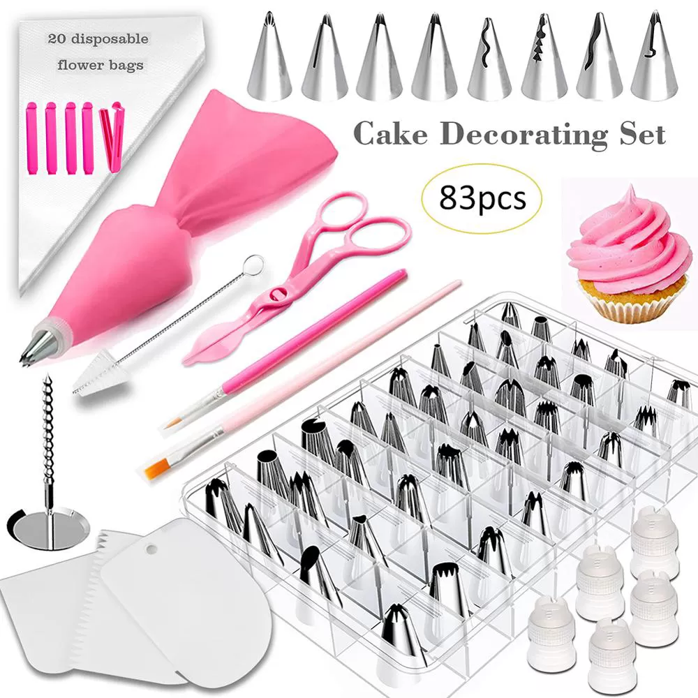 Generic 83-Piece Pink Cake Decorating Kit Set - image 2