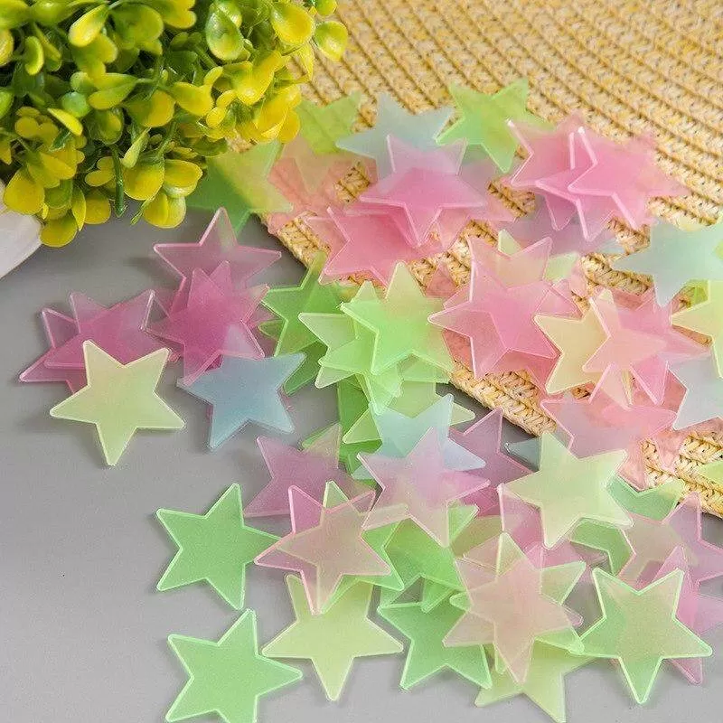 Radium 50 Pieces Glow Stars stickers Bedroom - image 2