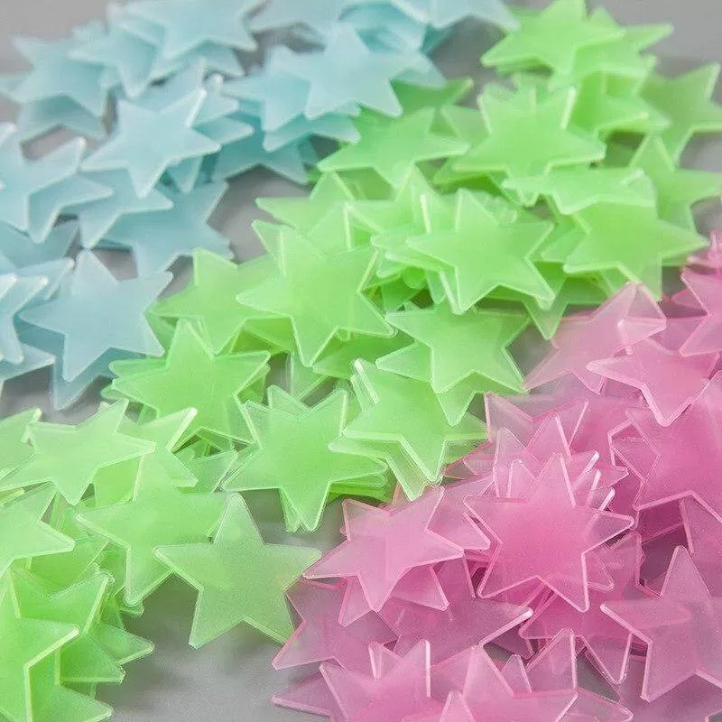 Radium 50 Pieces Glow Stars stickers Bedroom - image 3
