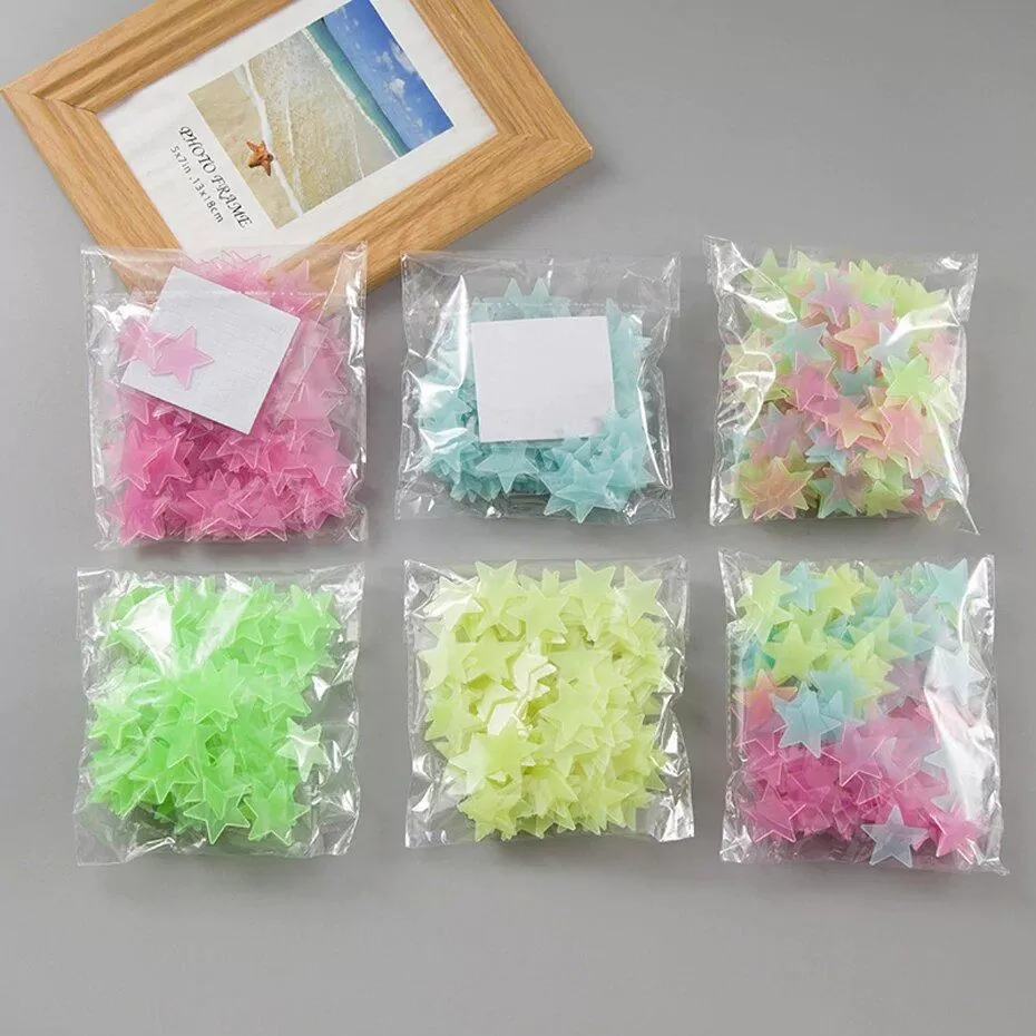 Radium 50 Pieces Glow Stars stickers Bedroom - image 5