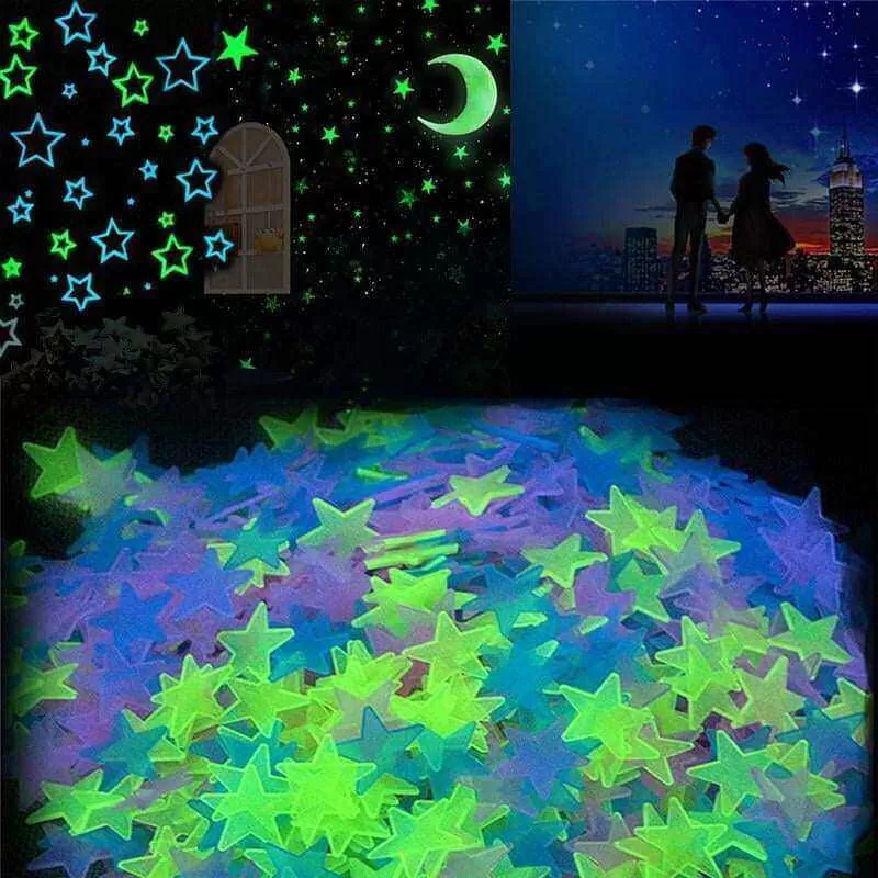 Radium Star Pieces Stickers Glow in Dark Toys - image 2