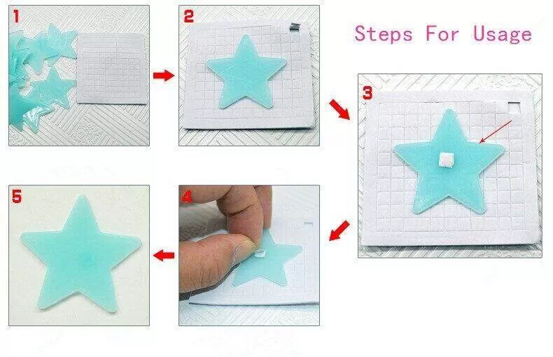 Radium Star Pieces Stickers Glow in Dark Toys - image 6