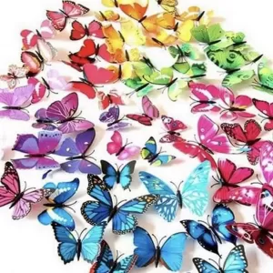 Generic 12 Pcs Decorative Multi-Color 3D Butterfly Wall Sticker