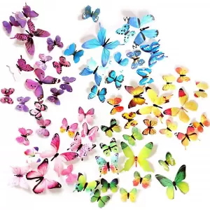 Generic 24Pcs Multi-Color 3D Butterfly Wall Sticker