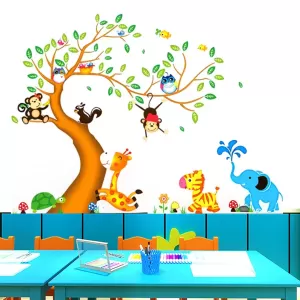 Animal Tree Cartoon Animals Wall Decal