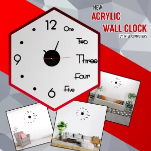 Generic New 3D Acrylic Flower Mirror Wall Clock