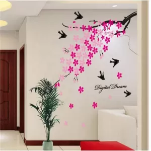 Generic Black Tree Butterfly Flower Wall Sticker Decor