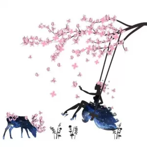 Generic Model 08 Colorful Flower Birdcage Wall Sticker
