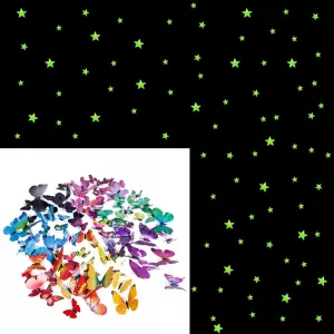 Generic Multi Color 3D Butterfly & Star Stickers