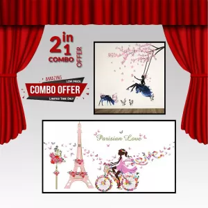 Generic Combo Offer 07 Colorful Flower Birdcage Wall Sticker Decal