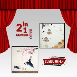 Generic Colorful Flower Birdcage Wall Sticker Decal