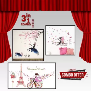 Generic Colorful Flower Birdcage Wall Sticker Decal