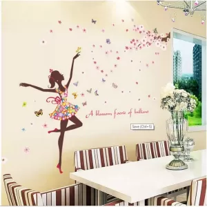Generic Fairy Tree Girl Bird Sticker Room Wallpaper