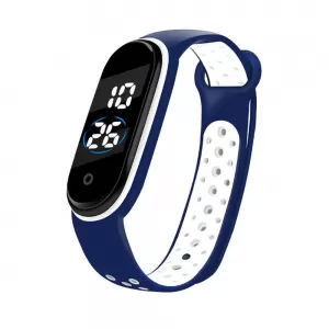 Generic Dark Blue LED Digital Silicone Band Sports Watch