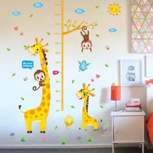 Generic Dual Giraffe Monkeys Height Measuring Chart
