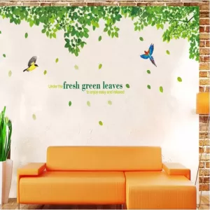 Generic Fresh Green Leaves Wall Stickers