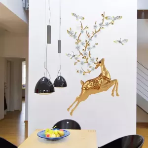 Gold Deer Wall Decoration Stickers Room Wallpaper Decal