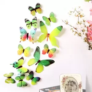 Generic 12 Pieces 3D Butterfly Wall Art Multi-color