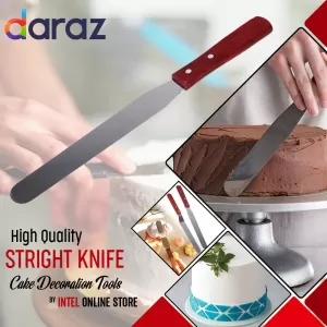 Generic 10 Inch Stainless Steel Butter Cake Spatula Wooden Handle