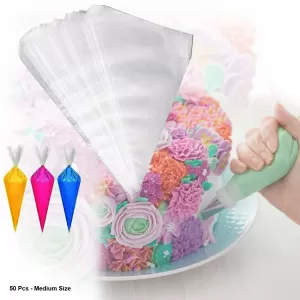 Disposable Piping Bags Cake Icing - 50 pcs White