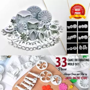 Generic 33 Pcs Fondant Cake Cookie Plunger Cutter Sugar Craft Tool