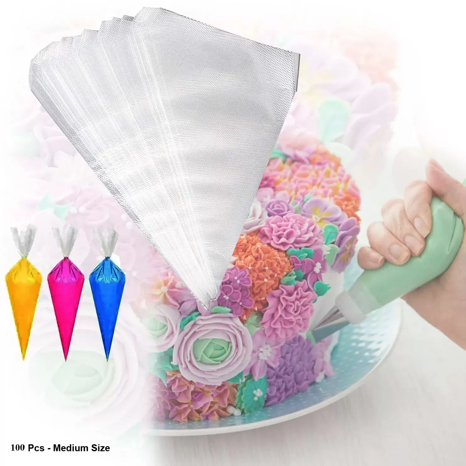 Generic 100pcs Disposable Cake Icing Bags Decorating