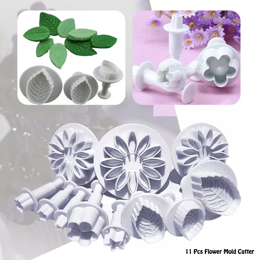 Fondant Cake Cookie Plunger Cutter 11-Piece Set