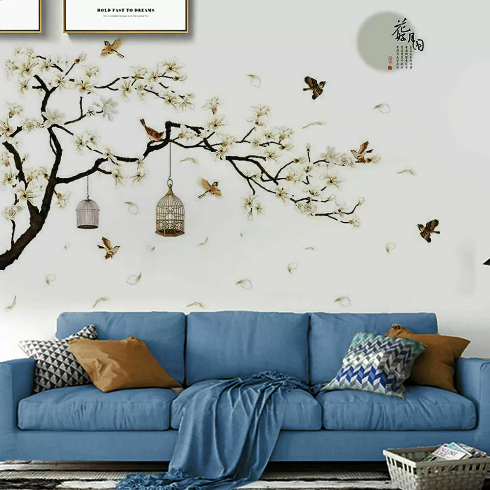 Generic Large Tree Wall Stickers Birds Flower Home Decor - image 3