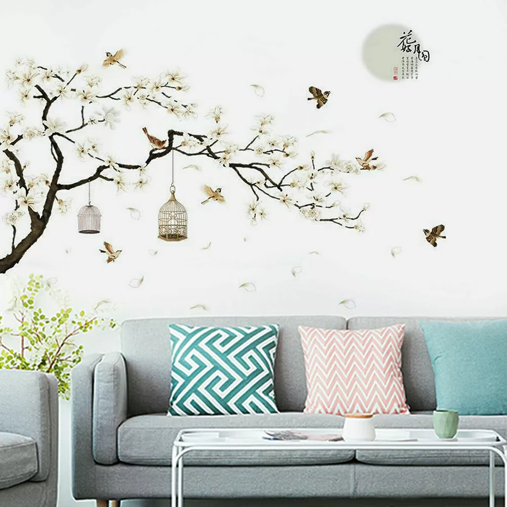 Generic Large Tree Wall Stickers Birds Flower Home Decor - image 4
