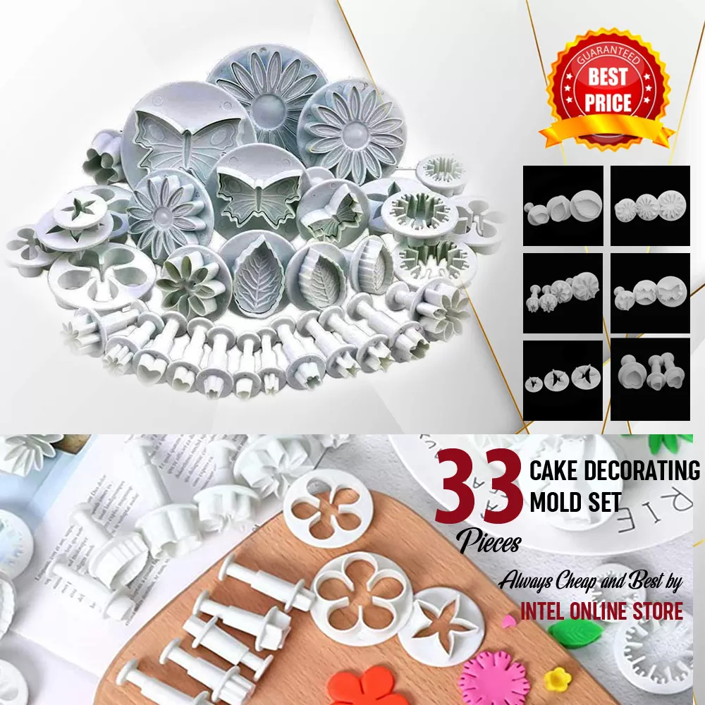 Generic 33 Pcs Fondant Cake Cookie Plunger Cutter Sugar Craft Tool