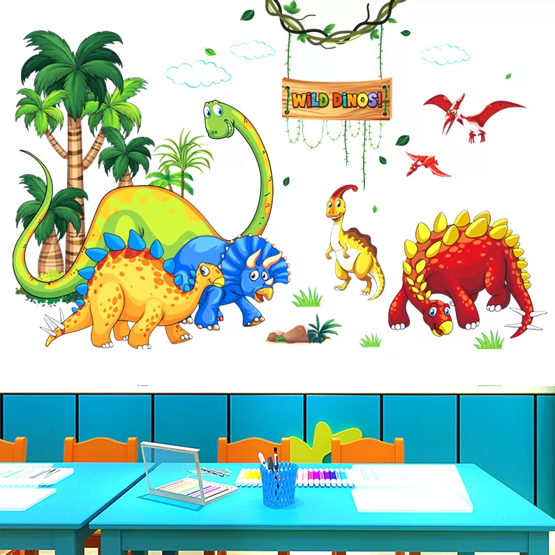 Generic Wild Dinosaurs Animal Tree Cartoon Wall Stickers