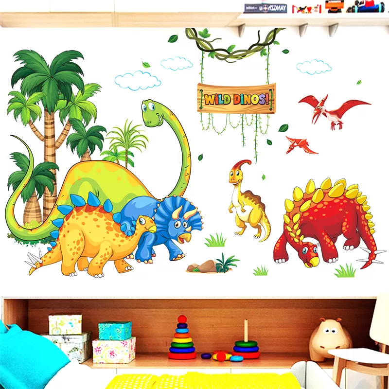 Generic Wild Dinosaurs Animal Tree Cartoon Wall Stickers - image 3