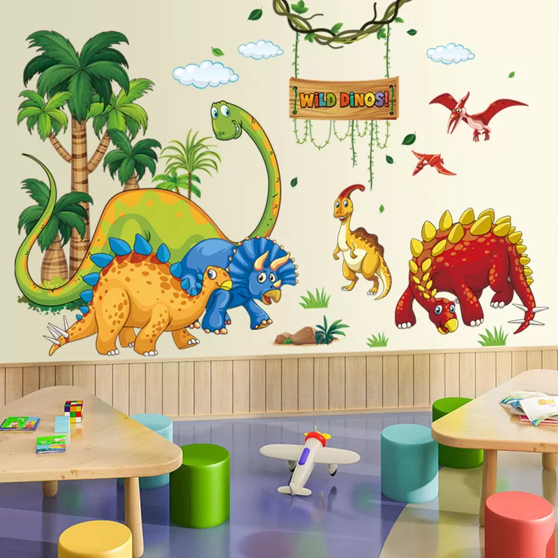 Generic Wild Dinosaurs Animal Tree Cartoon Wall Stickers - image 5