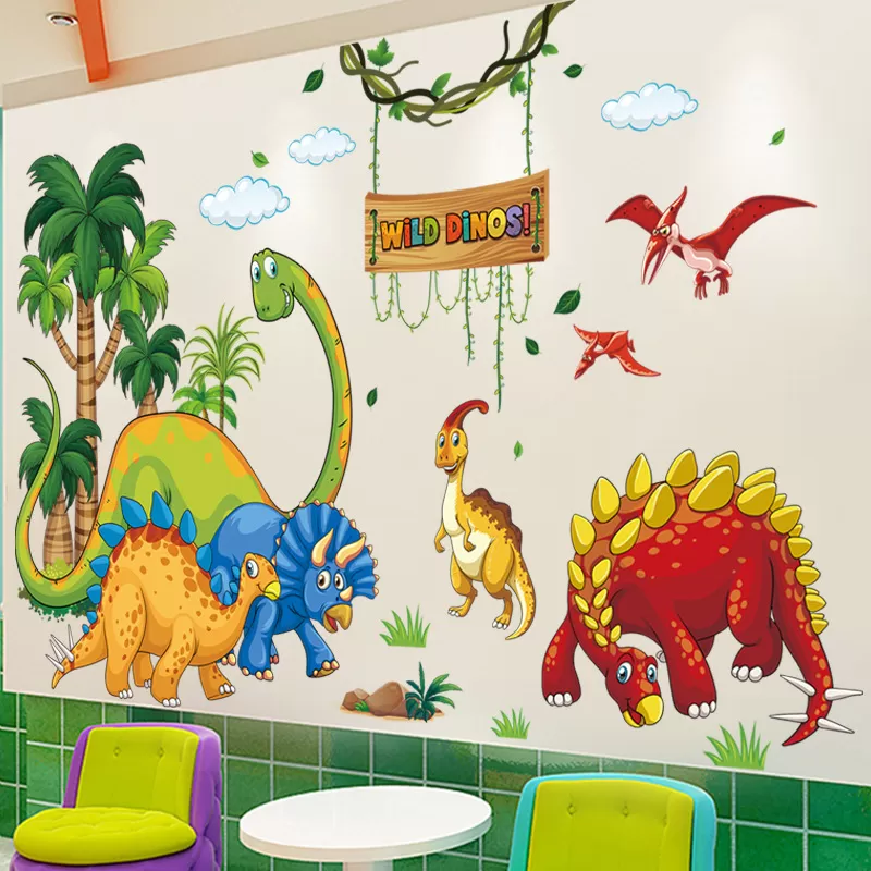 Generic Wild Dinosaurs Animal Tree Cartoon Wall Stickers - image 6