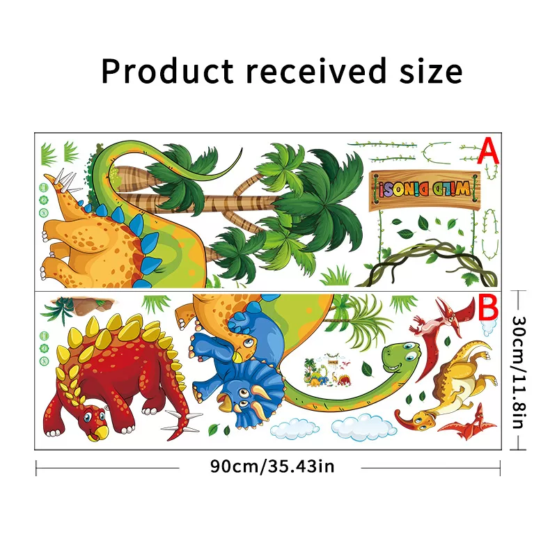 Generic Wild Dinosaurs Animal Tree Cartoon Wall Stickers - image 7