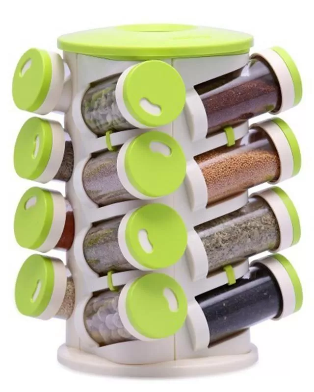 Generic 16 In 1 Rotating Spice Rack Green
