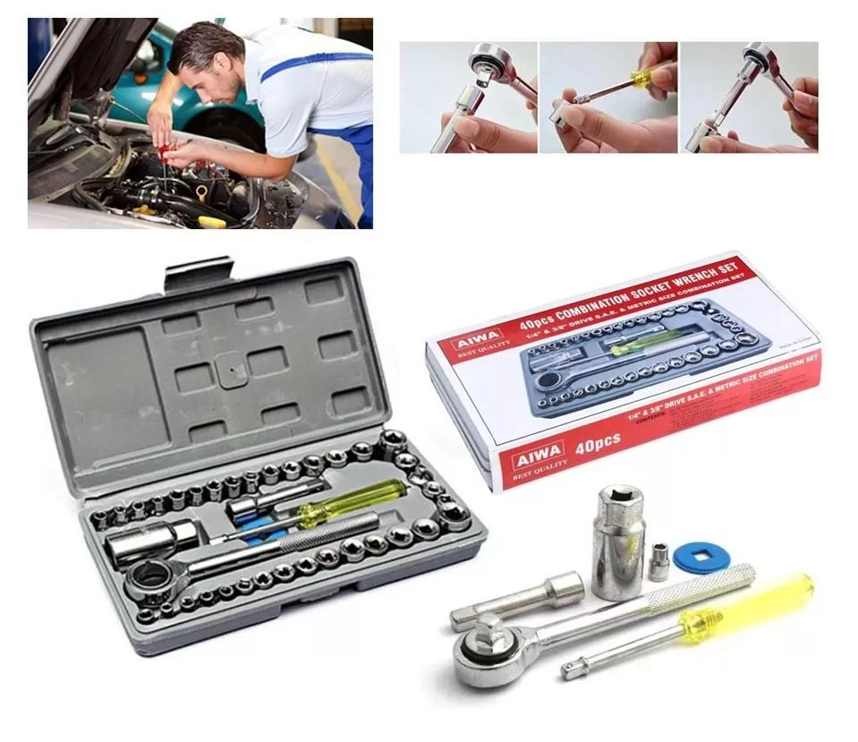 AIWA 40pcs Combination Socket Wrench Set Multipurpose Tool Kit - image 2