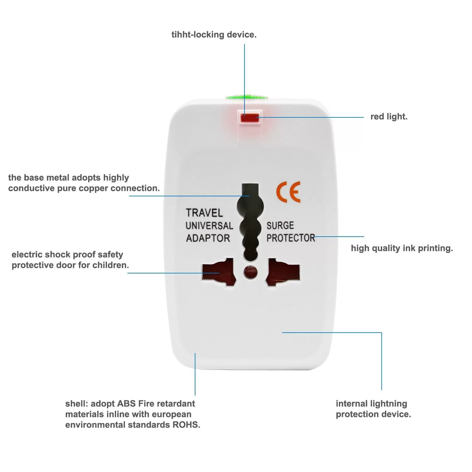 Generic Universal Travel Adapter Dual USB Multi-country White - image 2
