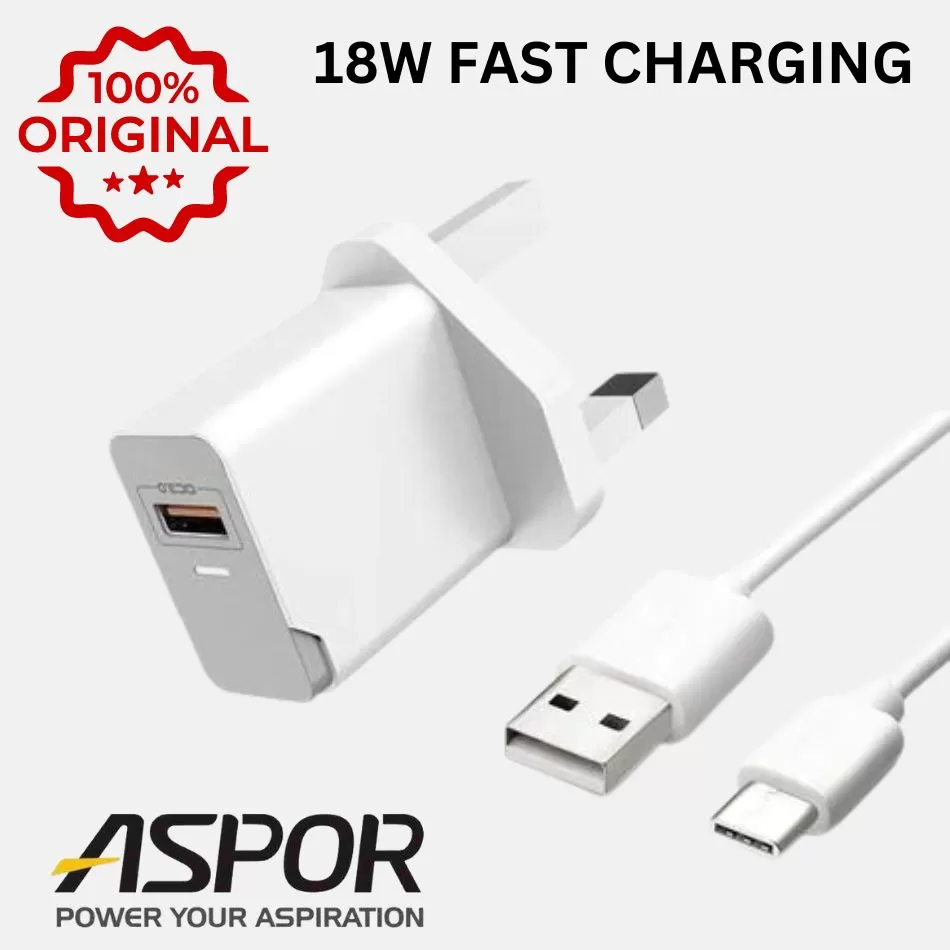 Aspor A822 QC3.0 18W Fast Charger USB To Type-C