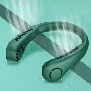 Green Neck Fan Portable Air Cooler USB Vaneless 360 Degree