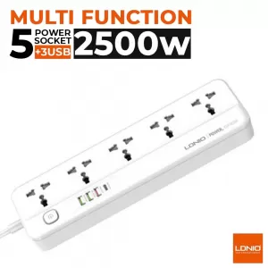 Ldnio Sc5415 Multi-Function Power Strip 5 Power Sockets