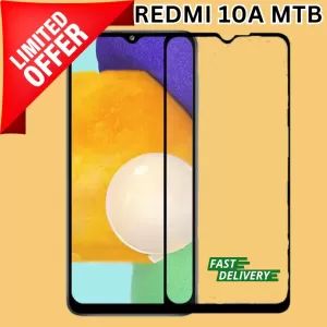 Redmi 10A Tempered Glass 9H Hardness Full Glue-Full Coverage