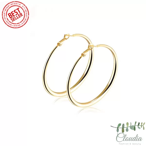 Generic Super Big Hoop Earrings 50mm Gold - image 2