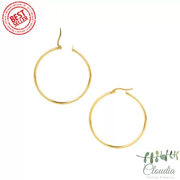 Generic Super Big Hoop Earrings 50mm Gold - image 3