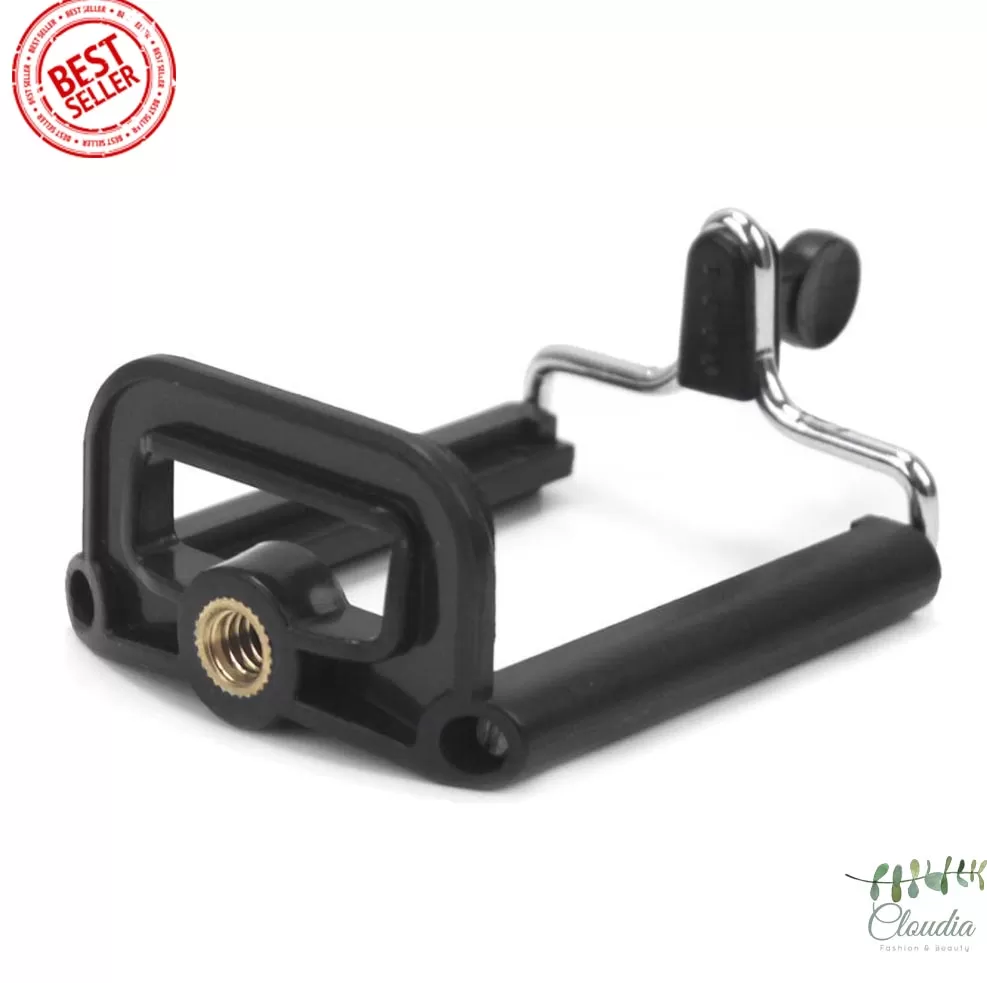 Generic Tripod Stand Adapter Mobile Phone Clip Bracket - Black - image 2