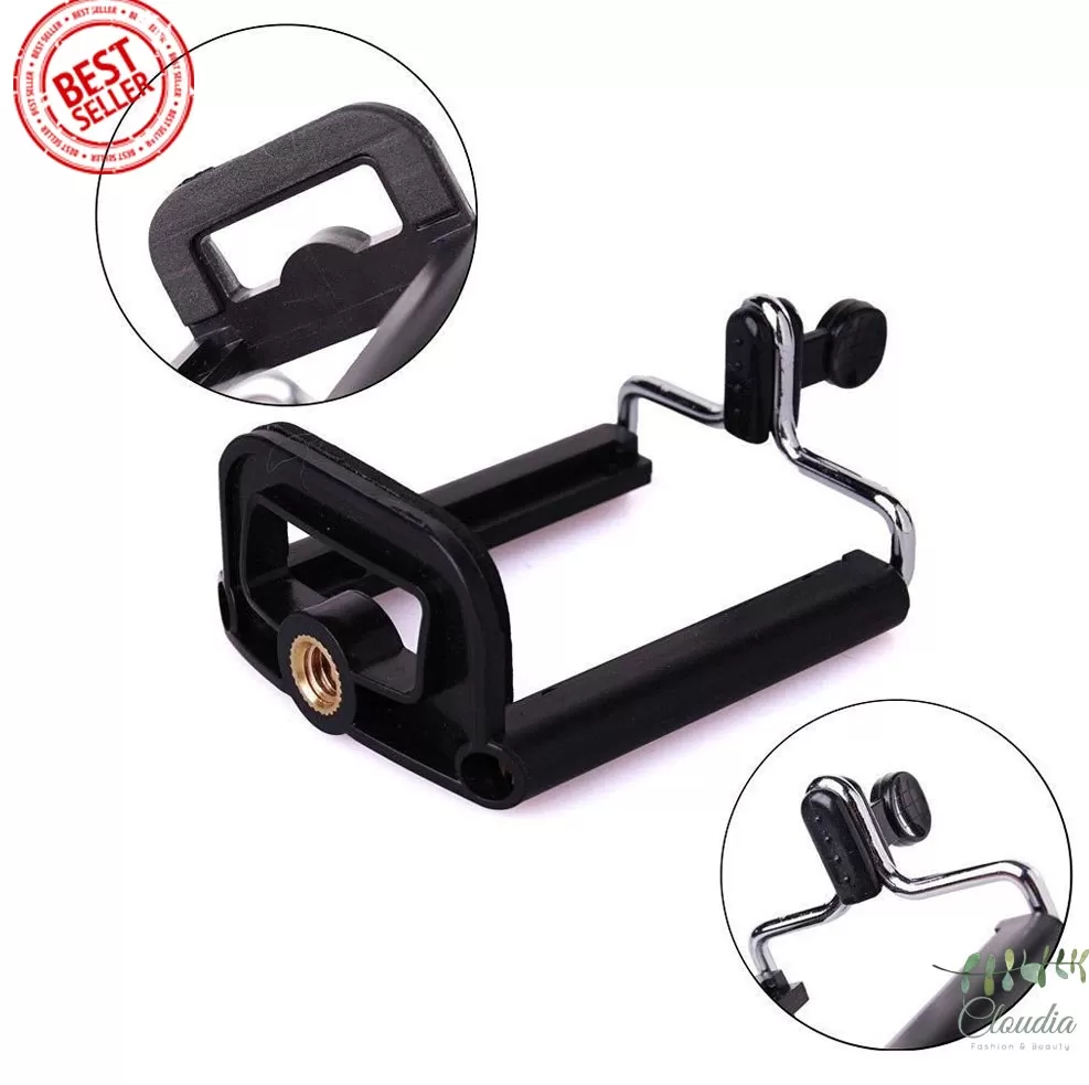 Generic Tripod Stand Adapter Mobile Phone Clip Bracket - Black - image 5