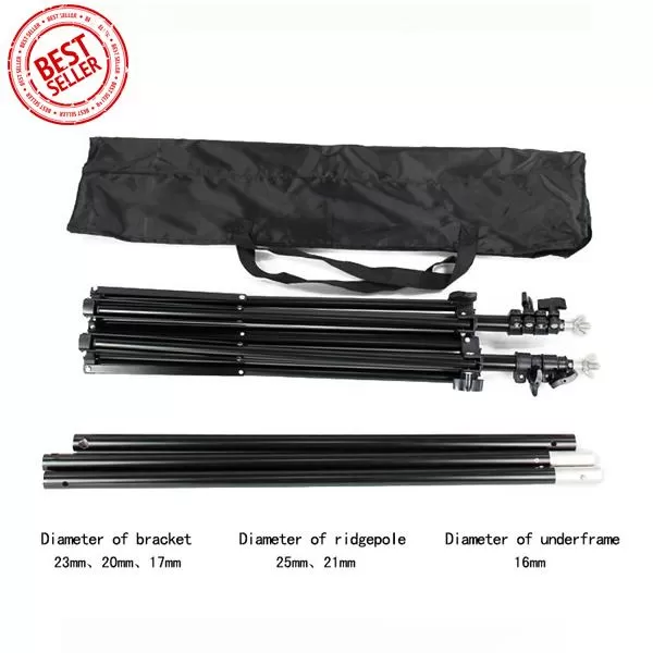 Generic 2x2M Aluminum Alloy Background Stand Black Photography - image 2