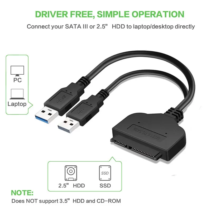 Generic USB 3.0 to SATA Adapter Black - image 4