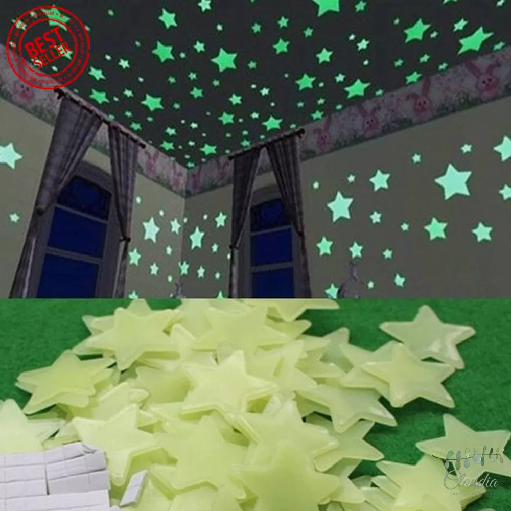 Generic 72Pcs Set Fluorescent Radium Stars Wall Stickers